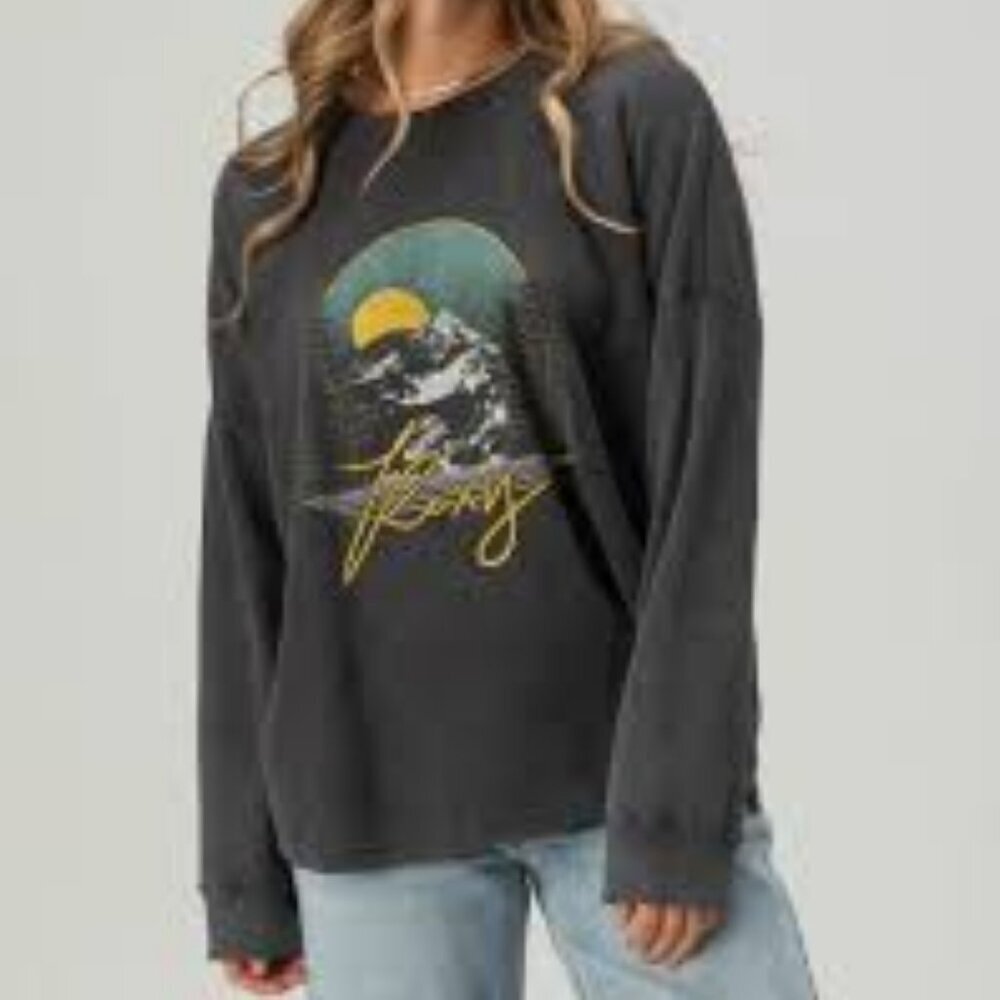 Roxy Long Sleeve Eastside Thermal Graphic Sweatshirt NWT